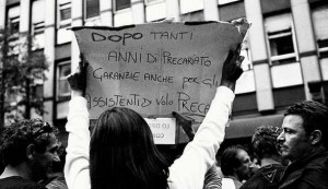 Roma Settembre 2008. Protesta dei Lavoratori  Precari Alitalia i